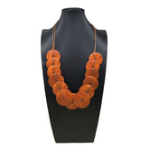 FASHION ROUND WOOD SLICE ADJUSTABLE NECKLACE_CWMM4863