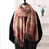 BRITISH PLAID FAUX CASHMERE SCARF FOR WOMEN_CWASC1444