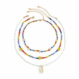 SHELL SMILEY DAISY BRAIDED NECKLACE_CWAJE1500