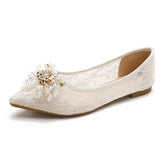 LACE AND RHINESTONE POINTED TOE FLATS_CWSHS0706