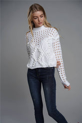 SOLID COLOR LOOSE KNIT CREWNECK PULLOVER SWEATER_cwoswl2345