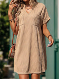 Solid Color Jacquard Loose Dress