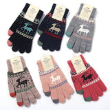 Women Warm Velvet Jacquard Gloves_Cwag0126