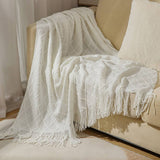 KNITTED TASSEL THIN BLANKET SOFA BLANKET_CWMM0183