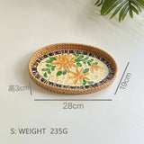 RATTAN OVAL FRUIT TEA SHELL TRAY STORAGE BASKET_CWMM4499