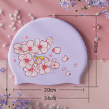 Xl Printed Silicone Swim Cap For Long Hair Women_Cwmm6704