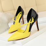 NEW POINTY COLOR MATCHING HOLLOW HIGH HEELS_CWSHH0054