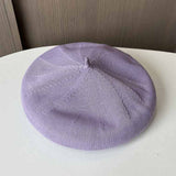 KNITTED ICE SILK BREATHABLE SOLID COLOR BERET_CWAB2901