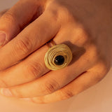 RETRO LIGHT LUXURY TRENDY DEVILS EYE COIL RING_CWAJE1382