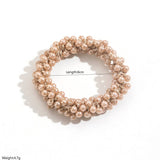 Gold Thread Pearl Elastic Hair Tie For Women_Cwaje05910