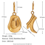 Western Style 18K Gold Cowboy Boot Hat Earrings