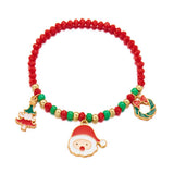 CHRISTMAS CANE PENDANT RICE BEAD BRACELET_CWAJE2383