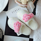 Womens Winter Cartoon Kitten Cotton Slippers_Cwmm2944