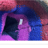 Womens Striped Colorblock Knitted Hat_Cwah2060