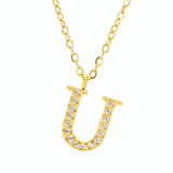 FASHION 26 LETTER DIAMOND PENDANT NECKLACE_CWAJE0684