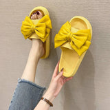 Women Fashion Thick-Soled Bow Slippers