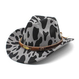 Wool Cow Pattern Wide Brim Western Cowboy Hat_Cwah2554