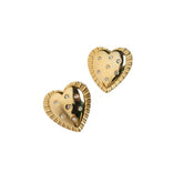 Trendy Irregular Heart Zircon Earrings 18K Gold