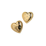 Trendy Irregular Heart Zircon Earrings 18K Gold