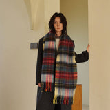 COLORBLOCK PLAID WOOL BLEND SCARF UNISEX WRAP_CWASC2300