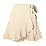 ONE PIECE SKIRT SOLID COLOR RUFFLED SHORT SKIRT_CWAB4812