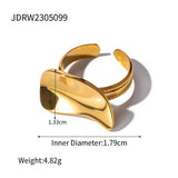 SIMPLE STAINLESS STEEL DROP SHAPED RINGS_CWAJE1248