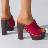 Waterproof High-Heeled Thick-Heeled Sandals