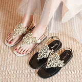 2024 PEARL SQUARE TOE FLIP TOE OPEN TOE SANDALS_CWSHS0703