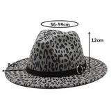 FASHION WOOL FELT HAT LEOPARD PRINT RETRO JAZZ HAT_CWAH2549