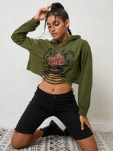 Solid Color Crop Hoodie Streetwear With Sleeves