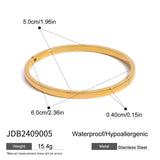 STAINLESS STEEL CURVED CLASP BANGLE SLEEK STYLE_CWAJE4661