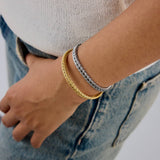 ELEGANT TWO TONE 18K GOLD TITANIUM CHAIN BRACELET_CWAJE4834