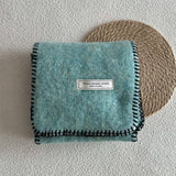 SOLID WOOL BLEND KNIT SCARF COLOR BLOCKED TRIM_CWASC2291