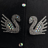 DOUBLE SWAN RHINESTONE BASEBALL CAP SUN HAT_CWAH1059