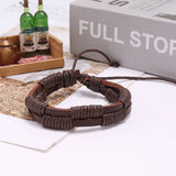 MENS SIMPLE VINTAGE BRAIDED LEATHER BRACELET_CWMM4478