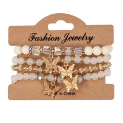 Cwmm10435_Boho Butterfly Crystal Beaded Bracelet Set 4Pcs