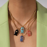 MINIMAL FISH PENDANT NECKLACE FOR BEACH_CWMM7524