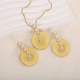 18K PLATED STEEL NECKLACE EARRINGS WITH PEARLS_CWMM8845