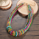 COLORFUL MULTI LAYERED HANDMADE BEADED NECKLACE_CWAJE1571
