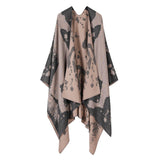 HORSE PATTERN SHAWL VERSATILE JACQUARD SLIT CAPE_CWASC2255