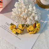 HANDMADE FABRIC ROSE V SHAPE EAR CUFFS_CWMM6273