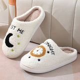 CARTOON MOON AND CLOCK PATTERN INDOOR SLIPPERS_CWSHS0255