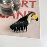 Bird Hair Claw Cetate Swan Peacock & Swallow Clip_Cwaha5763