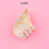 OCEAN BEACH FISH SEASHELL ACRYLIC HAIR CLAW CLIPS _CWAHA0552