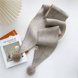 Cwasc2387_Women'S Winter Hairball Striped Long Scarf