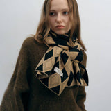 CHIC TWO TONE DIAMOND KNIT SCARF COZY WINTER_CWASC1285