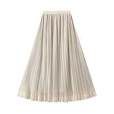 DRAPE PLEATED SKIRT A LINE SKIRT WITH WIDE SWING_CWBMS0309