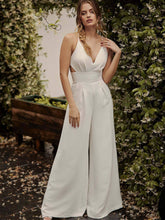 Strapless V-Neck, Body-Hugging, Backless Jumpsuit