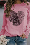 Valentine Day Heart Print Long Sleeved Pullover_Cwtstl0989