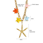 ORIGINAL STEEL NECKLACE WITH STARFISH STRAWBERRY_CWMM8848
